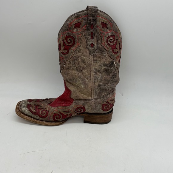 Corral Red and Brown Heeled Western Boots - Picture 6 of 11